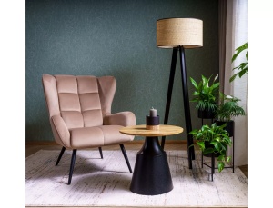 Set 2 mese de cafea Itaka stejar artizan/negru ø50/ø70 - Img 2