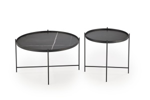 Set 2 mese de cafea Julieta marmura neagra/negru - Img 5