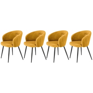 Set 4 scaune K430 velvet mustariu - Img 1