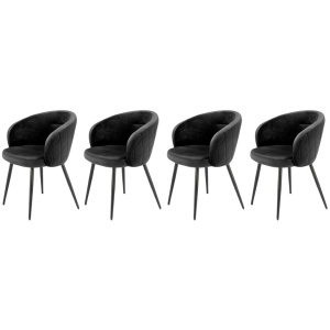 Set 4 scaune K430 velvet negru