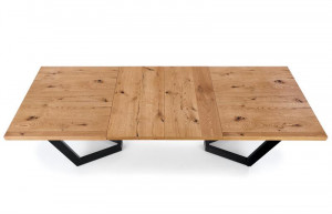 Set extensii masa Massive stejar deschis/negru 45x90 cm - Img 2