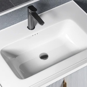 Set mobilier de baie cu lavoar Astor 60cm White - Img 3