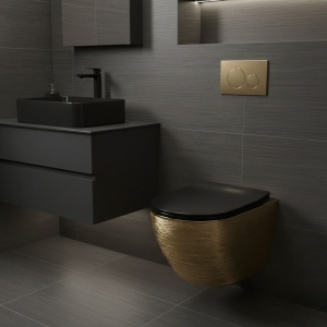 Vas WC Rea Carlo Mini Tornado Black Brush Gold - Img 6