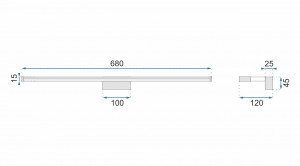 Aplica LED pentru oglinda 15W 68,5CM APP370-1W argintie - Img 6