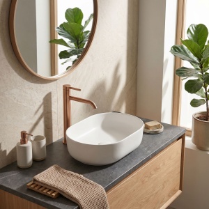 Baterie pentru baie Rea Rivo Brush Copper - Img 2