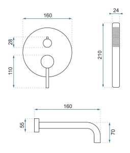 Baterie pentru cada Incastrata Rea Lungo Copper + BOX - Img 6