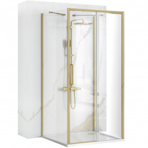 Cabina de dus de perete REA Rapid Slide Brush Gold