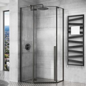Cabina de dus DIAMOND BLACK MAT 80x80 cm - Img 3