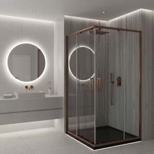 Cabina de dus Rea City 80x100 Brush Copper - Img 7
