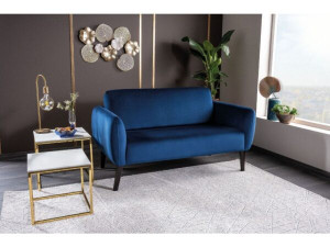 Canapea fixa Elsa velvet bleumarin Blu86/wenge - Img 5