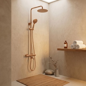 Coloana de dus cu termostat Lungo Diamond Copper Brush - Img 4