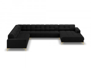 Coltar 7 locuri Bali U velvet/picioare gold – L327 x l256 x h75 - Img 12