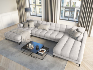 Coltar 7 locuri Bali velvet/picioare negre - L383 x l185 x h75 - Img 3