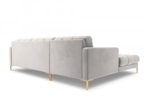 Coltar tapitat Bali 5 locuri velvet/picioare gold – L293 x l185 x h75 - Img 4