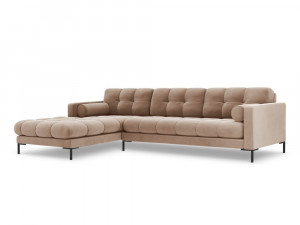 Coltar tapitat Bali 5 locuri velvet/picioare negre – L293 x l185 x h75 - Img 7