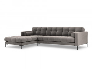 Coltar tapitat Bali 5 locuri velvet/picioare negre – L293 x l185 x h75 - Img 17