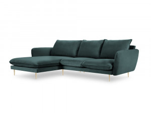 Coltar tapitat Vienna 5 locuri velvet/picioare gold – L255 x l170 x h95 - Img 8