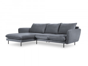 Coltar tapitat Vienna 5 locuri velvet/picioare negre – L255 x l170 x h95 - Img 13