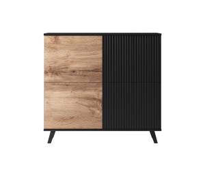 Comoda Random KM2 stejar wotan/negru - L100 x A40 x h95 cm - Img 5
