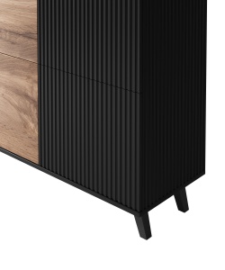 Comoda Random KM2 stejar wotan/negru - L100 x A40 x h95 cm - Img 15