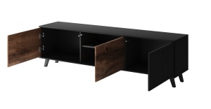 Comoda TV Random RTV2 stejar wotan/negru - L180 x A40 x h52 cm - Img 8