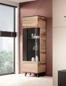 Corp depozitare Random W1 stejar wotan/negru - L60 x A40 x h182 cm - Img 13