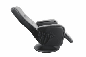 Fotoliu recliner cu functie de masaj Pulsar piele ecologica negru H106 cm - Img 4