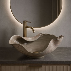 Lavoar ceramic pentru blat REA HM-17 Handmade ART - Img 2