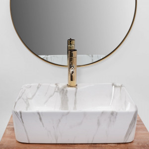 Lavoar Kelly marmura ceramica sanitara – 49 cm - Img 4
