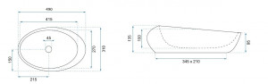 Lavoar Roxy B Stone ceramica sanitara - 49 cm - Img 2