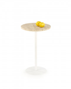Masa de cafea Traverso S travertin/alb ø35/h56 cm - Img 1