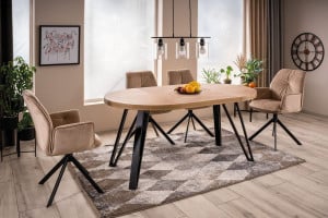 Masa extensibila Galaxy stejar artizan/negru – L100-168 cm - Img 1