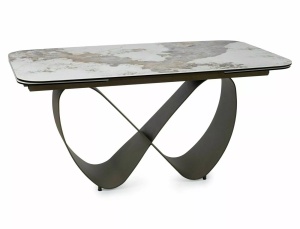 Masa extensibilă Infinity Ceramic alb lucios/cupru L160-240xl95 cm - Img 4
