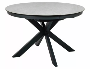Masa extensibila Porto Ceramic bej lucios/negru mat L120-160xl120 cm - Img 3