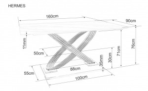 Masa Hermes marmura alba/auriu – L160 x l90 x h75 cm - Img 15