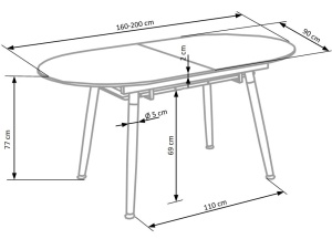 Masa MDF Caliber - L 160-200 x l 90 x h 76 cm - Img 16