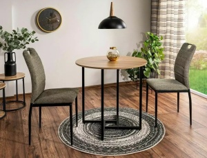 Masa rotunda Alto II stejar/negru ø80/h76 cm - Img 3