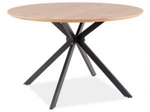 Masa rotunda Aster stejar/negru ø120/h76 cm - Img 1