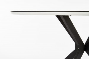 Masa rotunda MDF + sticla + metal Avelar - d 120 x h 76 cm - Img 3