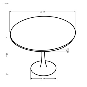 Masa rotunda Olmo – ø90 / h83 cm - Img 10