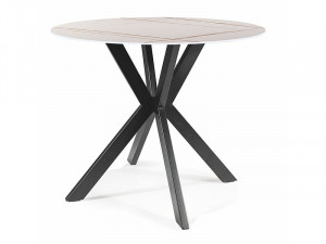 Masa rotunda Talia marmura alba/negru - ø90 / h75 cm