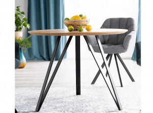 Masa Tetis stejar/negru ø100/h76 cm - Img 2
