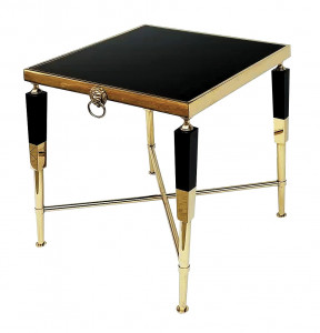 Masuta de cafea patrata Monaco negru/gold – H60 cm
