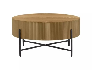 Măsuță de cafea Tuca stejar / negru mat ø80/h40 cm - Img 6