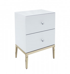 Noptiera Milan alb/silver – H78 cm
