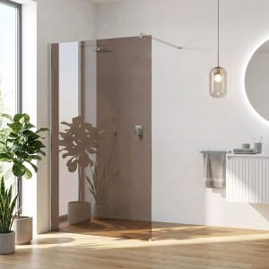 Paravan de dus Rea Flexi Brown / Chrome 110 - Img 3