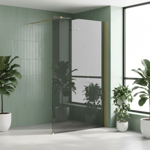 Paravan de dus Rea Flexi Grey / Gold 120