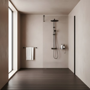 Paravan de dus Rea Flexi Transparent / Black 70 - Img 3