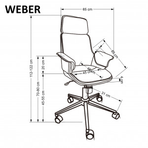 Scaun de birou Weber nuc/negru H122 cm - Img 7