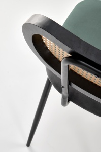 Scaun din rattan si catifea K503 verde - Img 7